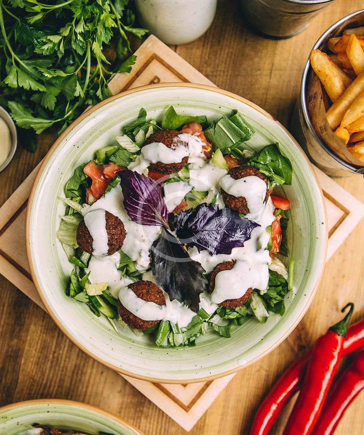 Falafel greens salad